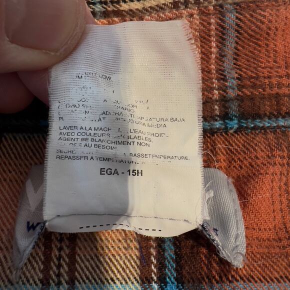 Wrangler Wrancher Flannel Shirt Men's XXL Pearl Snap Button Brick-Red Plaid West - Picture 7 of 12